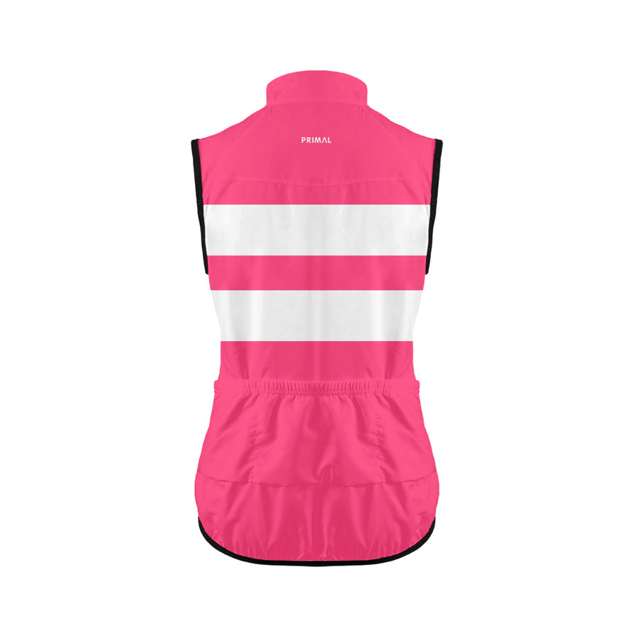 Hi-Viz Pink Stripe Women's Wind Vest