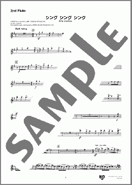 吹奏楽楽譜】シング シング シング(2nd Flute) / Louis Prima(パート)