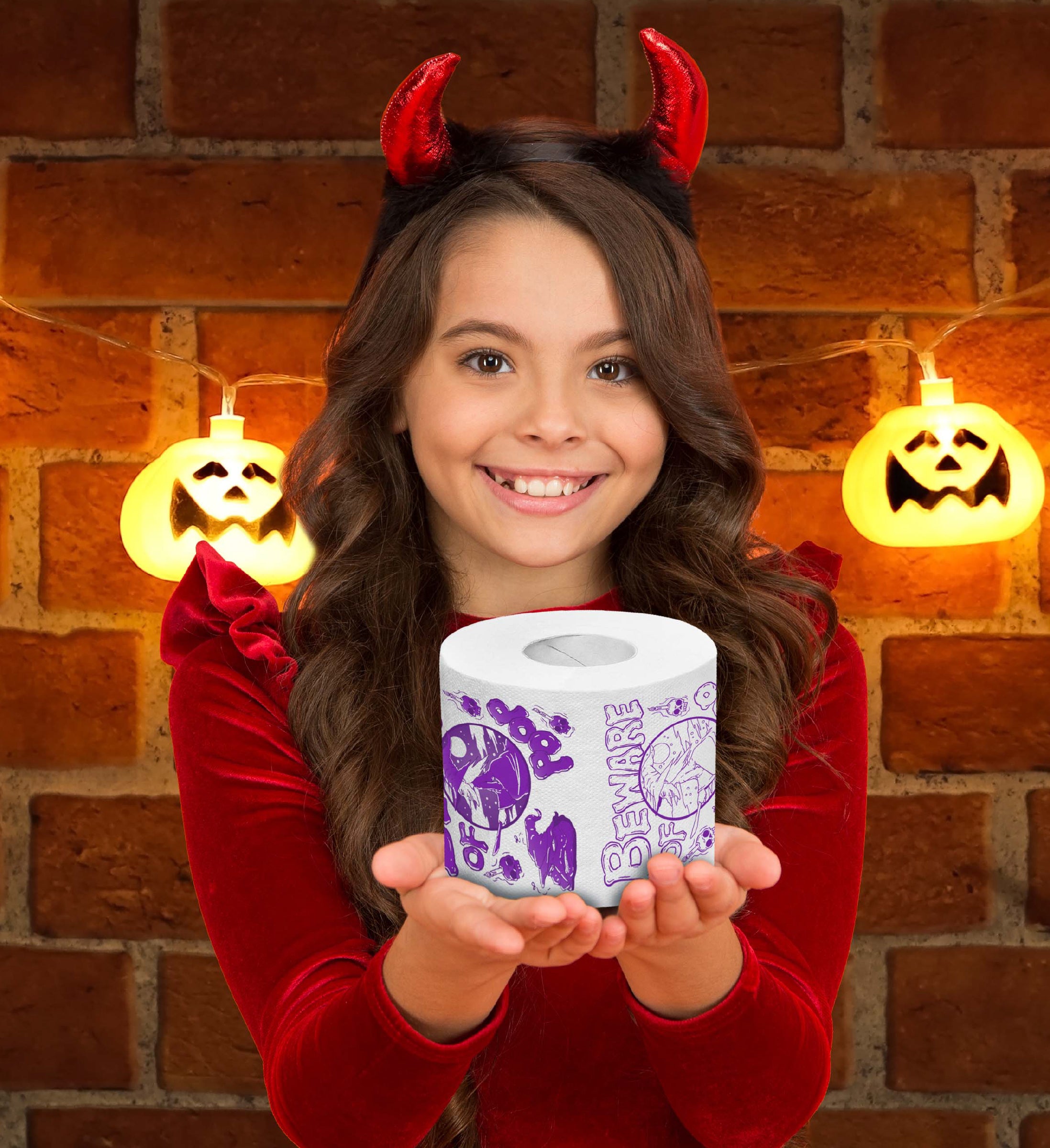 Printed TP Halloween Beware of Witch Poop Printed Toilet Paper