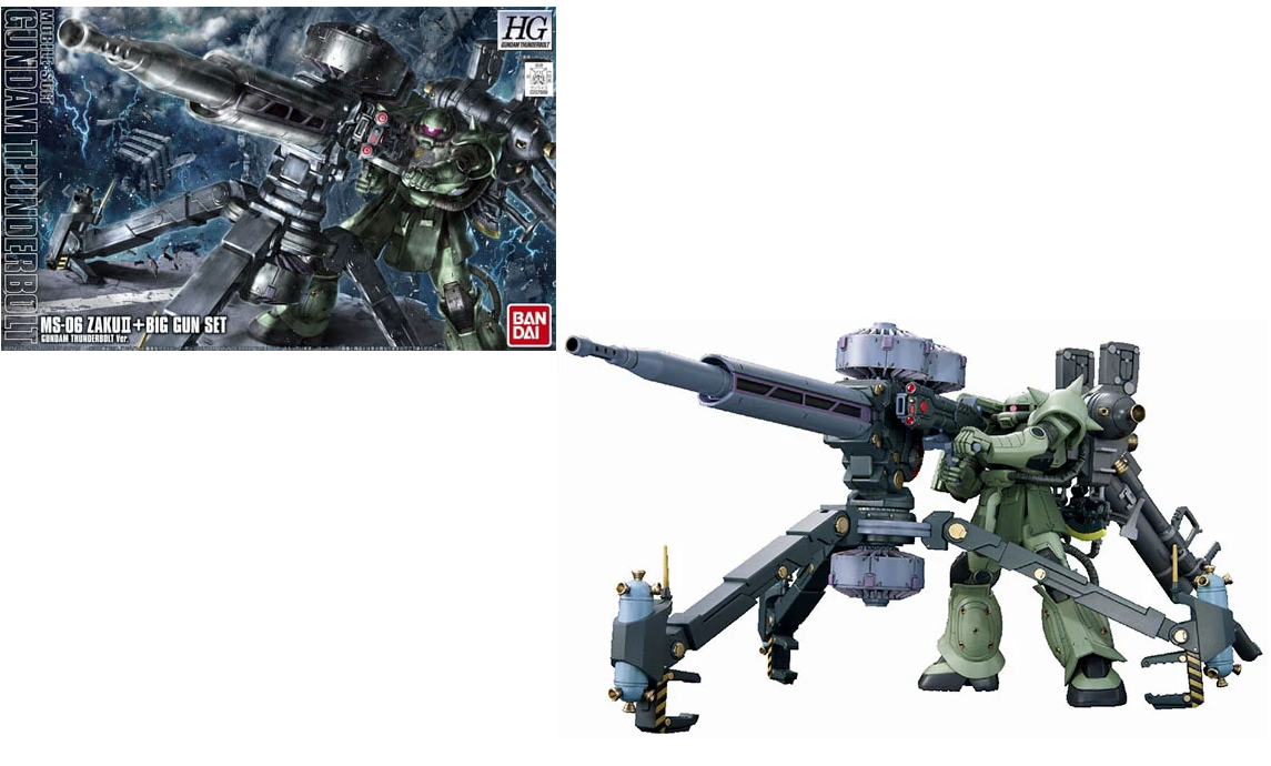GUNDAM - HG Zaku II + Big Gun Set Thunderbolt Vers. 1/144 - Model