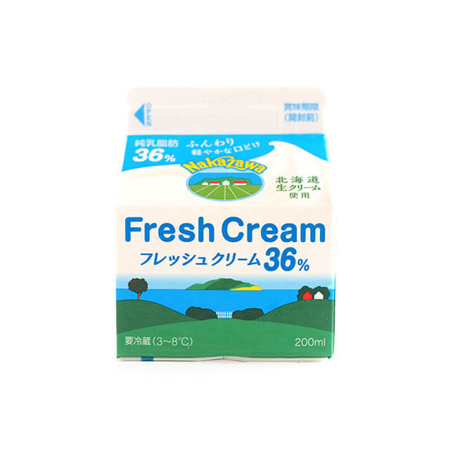 中沢乳業 フレッシュクリーム（純生クリーム）36％ 200ml｜プロフーズ