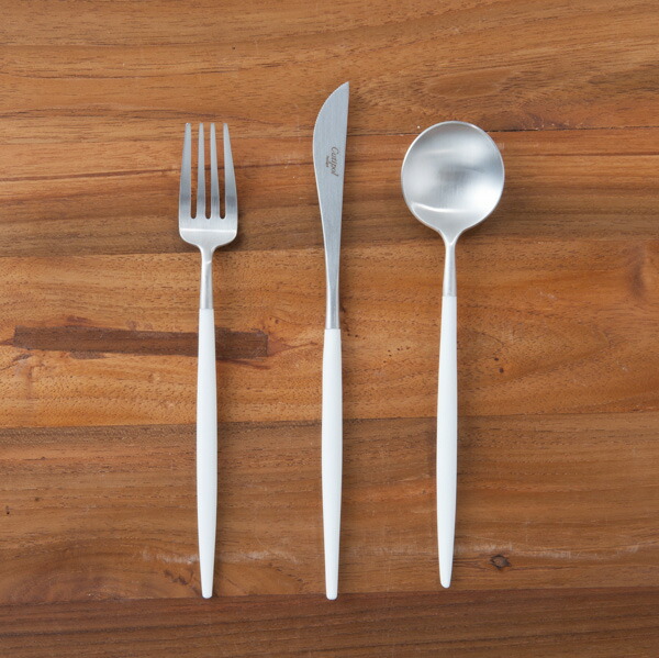 正規品】□クチポール ゴア・ホワイト シルバー デザートセット 3PCS