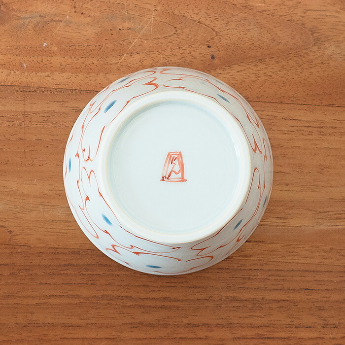 堀畑蘭 蕎麦猪口 色絵 花雲 赤 | 食器と料理道具の専門店「プロキッチン」