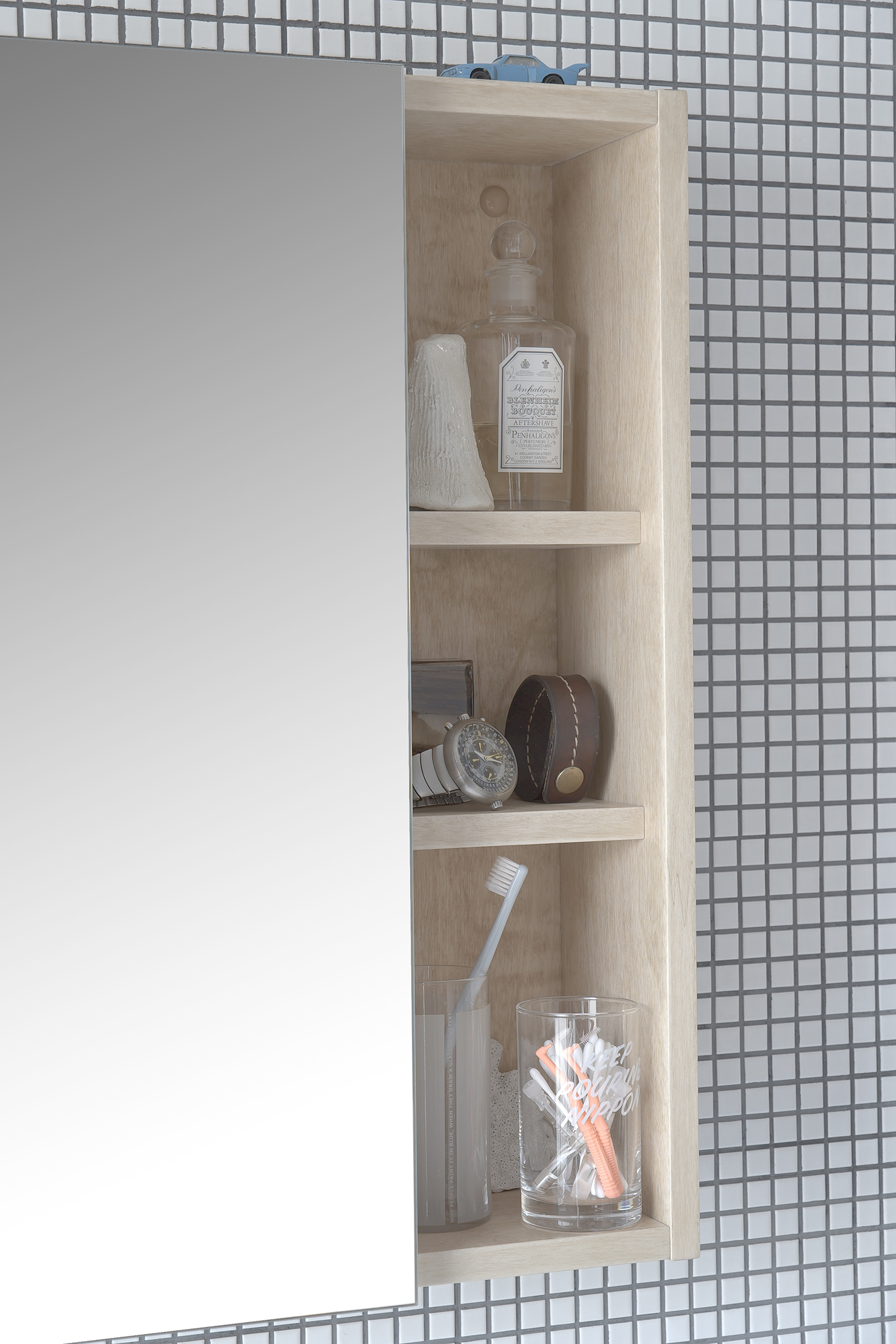 棚付きボックスミラー ブラック | KB-AC018-02-G141 | ミラー | 洗面