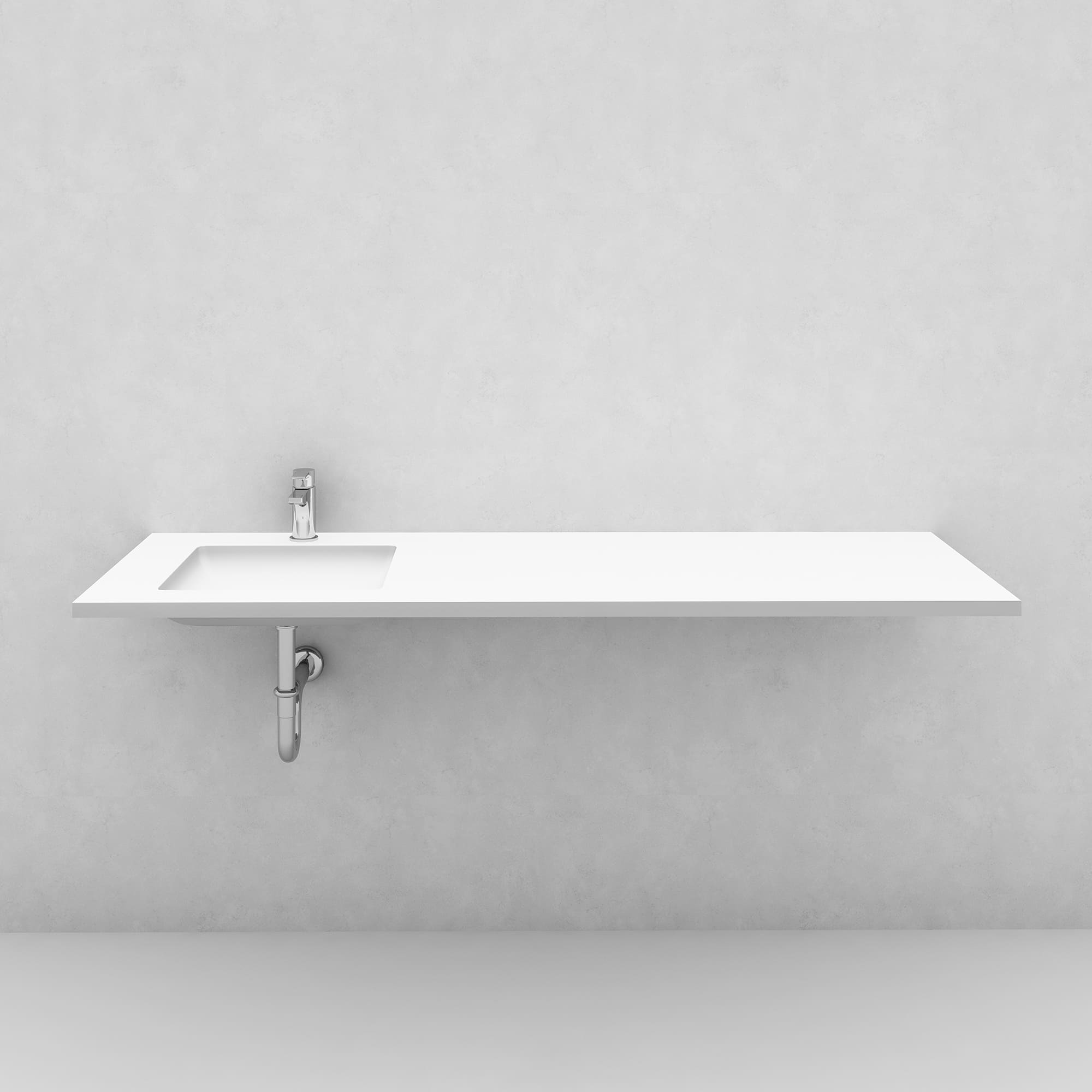 人工大理石の洗面カウンター T23 スクエア380ボウル 立水栓用 | KB