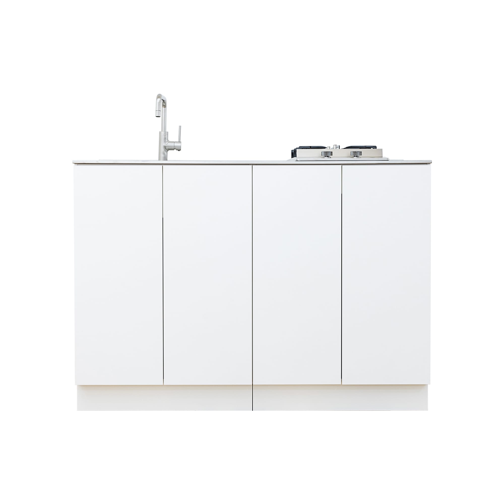 オーダーミドルキッチン ホワイト W1200～1490 | KB-KC027-01-G183