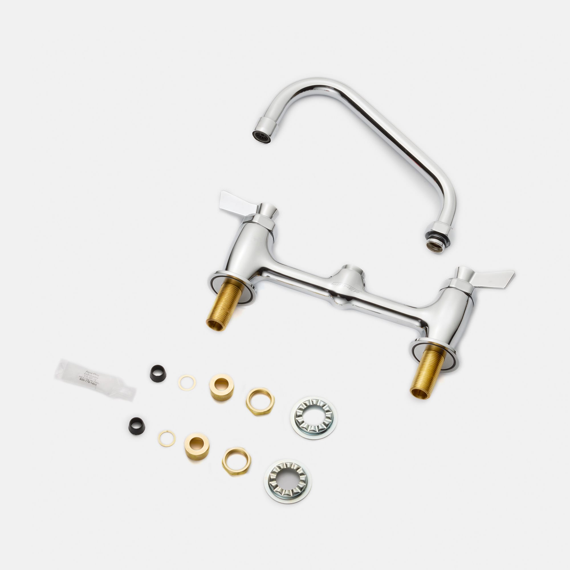 ワーカーズ水栓 壁付けツインレバー混合栓 L200 | KB-TP009-05a-G141