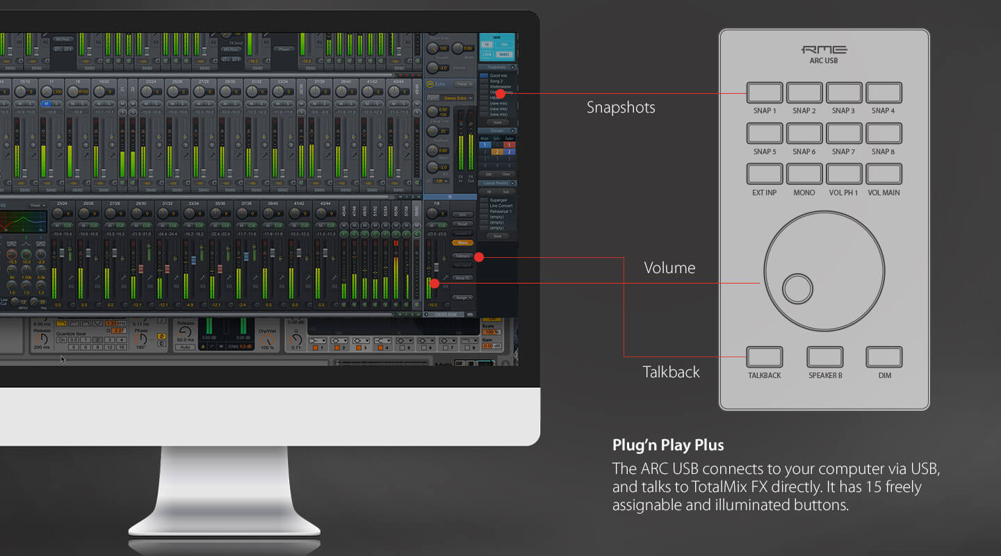 ARC USB | Remote Control for RME Audio Interfaces | TotalMix FX