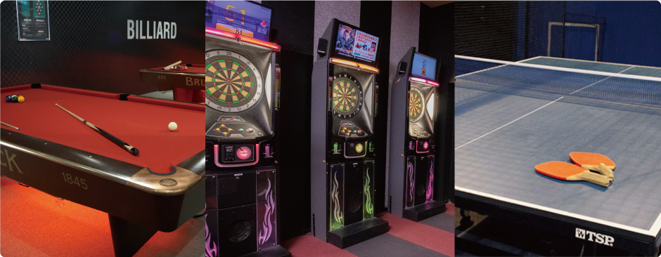 ラウンドワン】ビリヤード、ダーツ、卓球