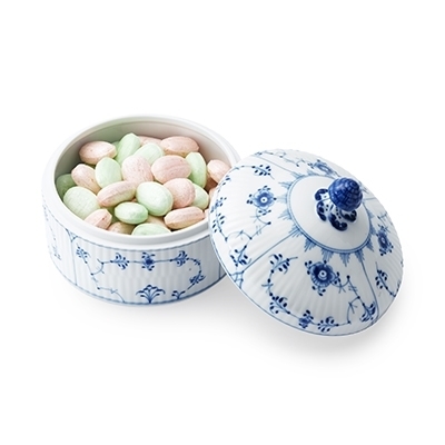 ブルーフルーテッド プレイン ボックス ラウンド|ロイヤル