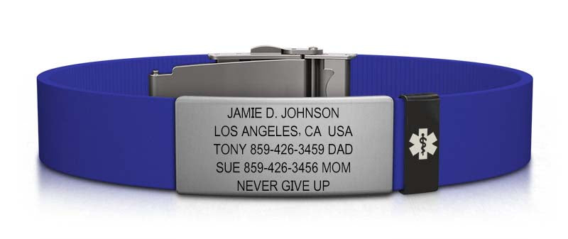 Wrist ID Elite Silicone Clasp ID Bracelet | 19 MM | Slate | ROAD iD