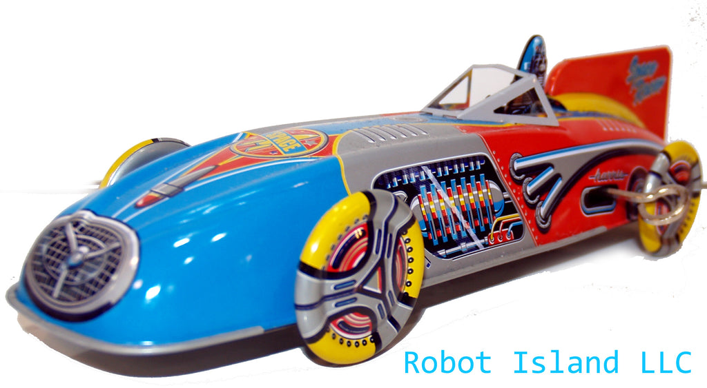 Space Racer Robby the Robot Racer Space Ship Tin with Engine Sound
