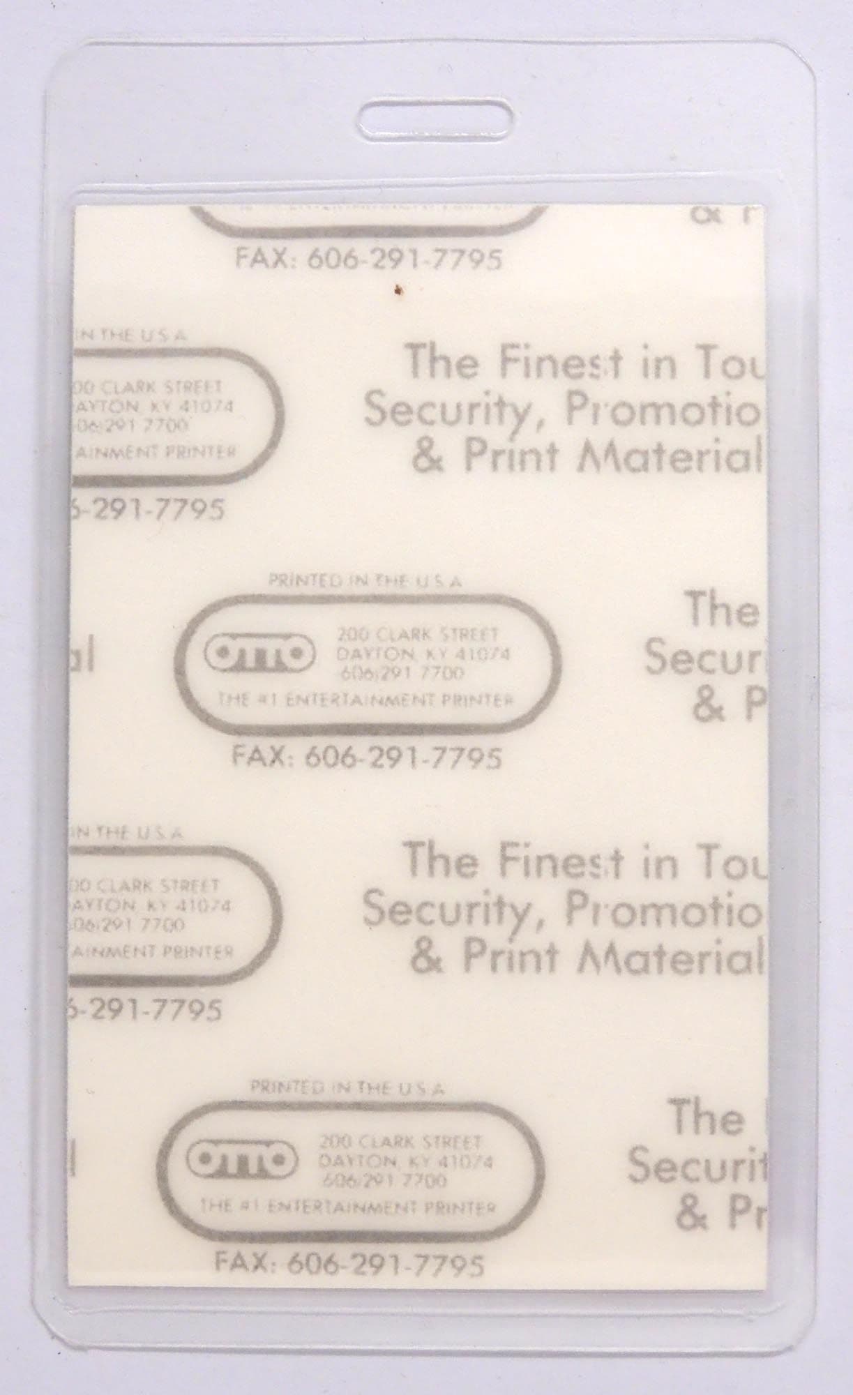 Motley Crue - 'World Tour '89-'91 Security' Vintage Laminated