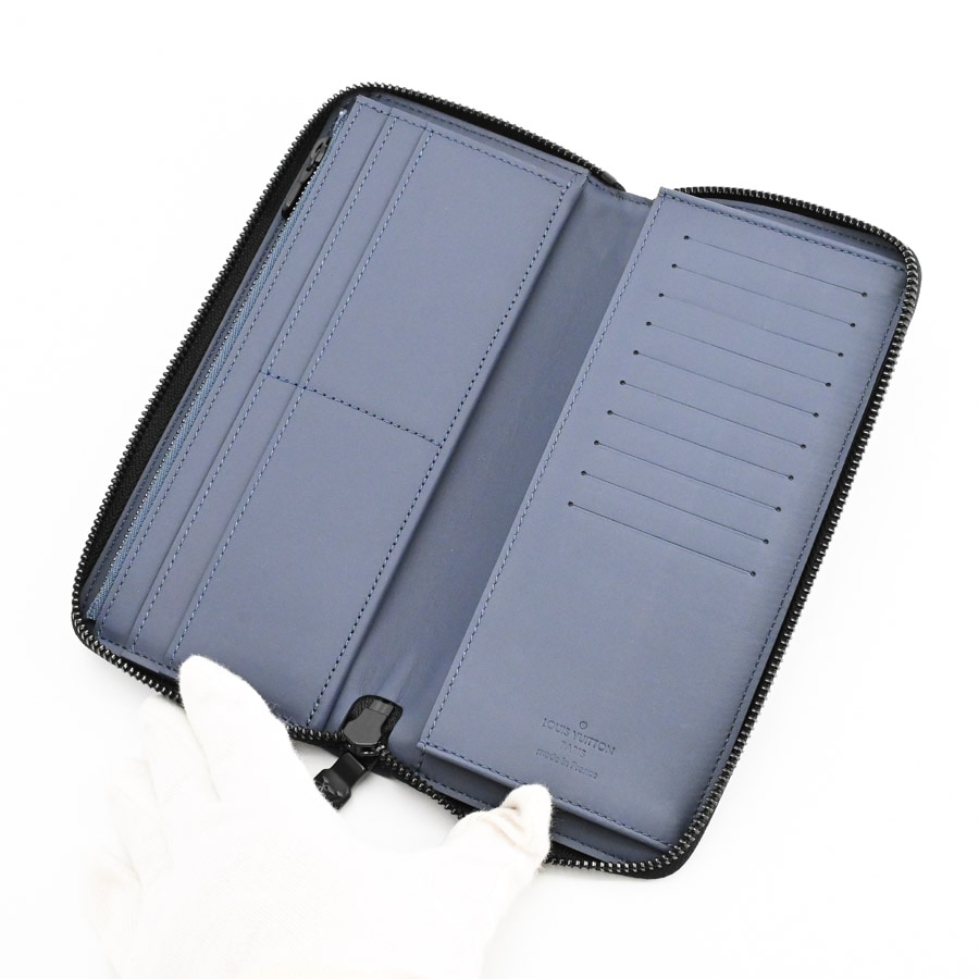 ジッピーウォレットヴェルティカル(約W10xH20xD2cm ネイビー / ブルー