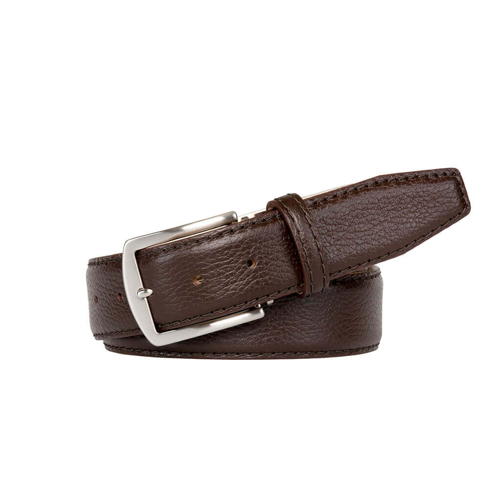 Brown Italian Pebble Grain Belt | Mens Fashion | Roger Ximenez