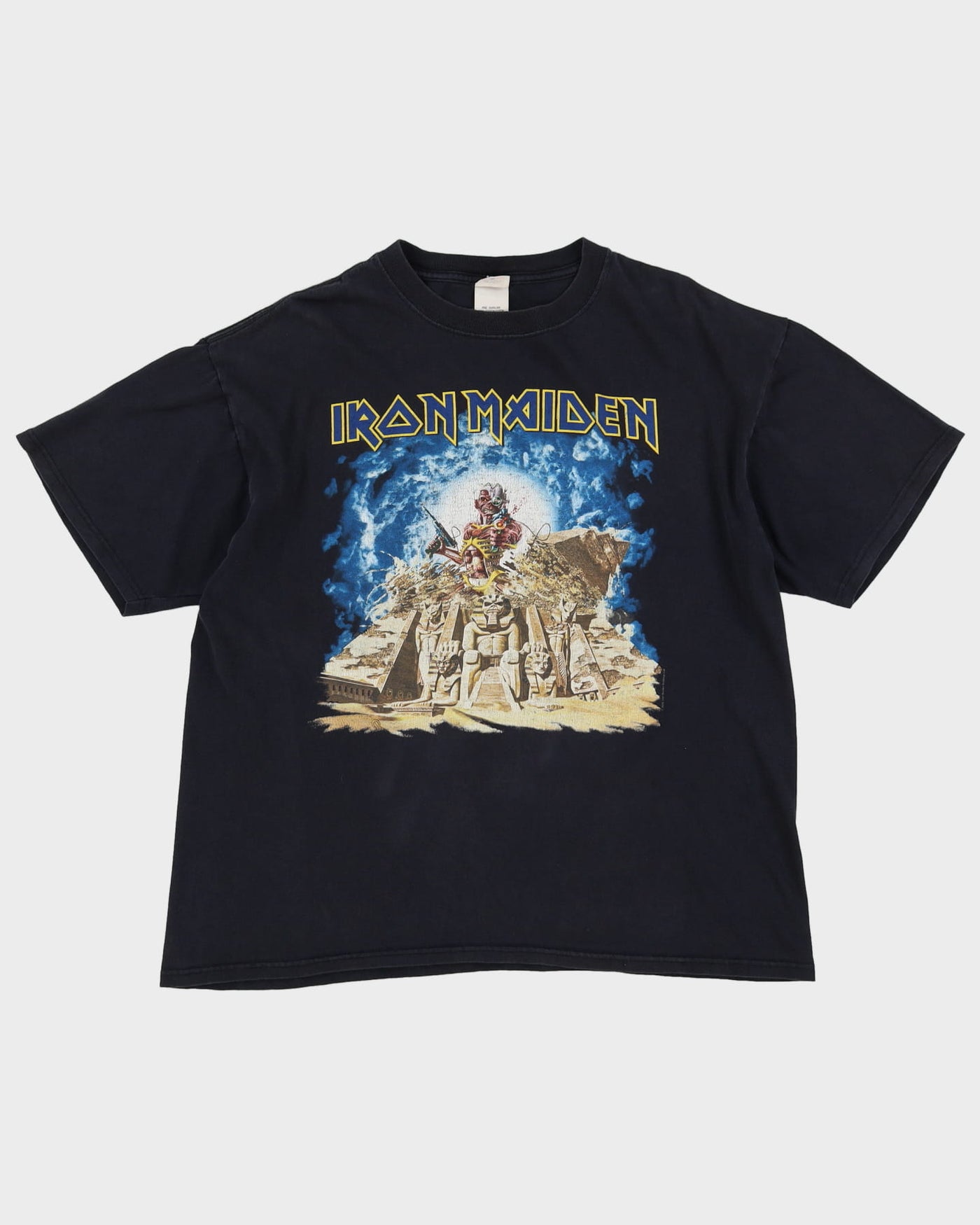 Iron Maiden 2008 Somewhere Back In Time Tour Black Graphic Band T