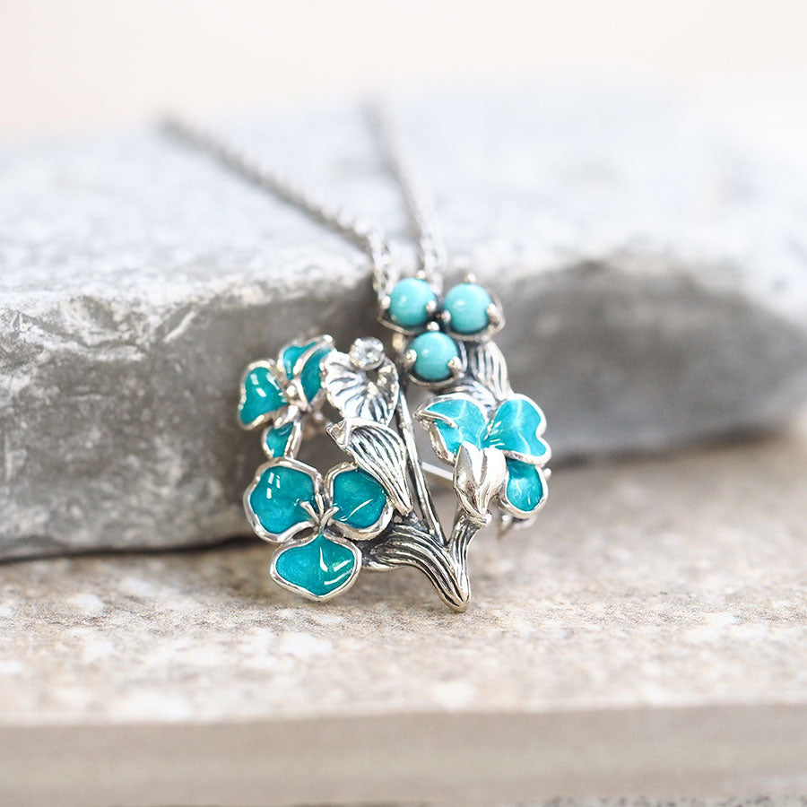 SV ターコイズ 露草ブローチ – 碌山ショップ