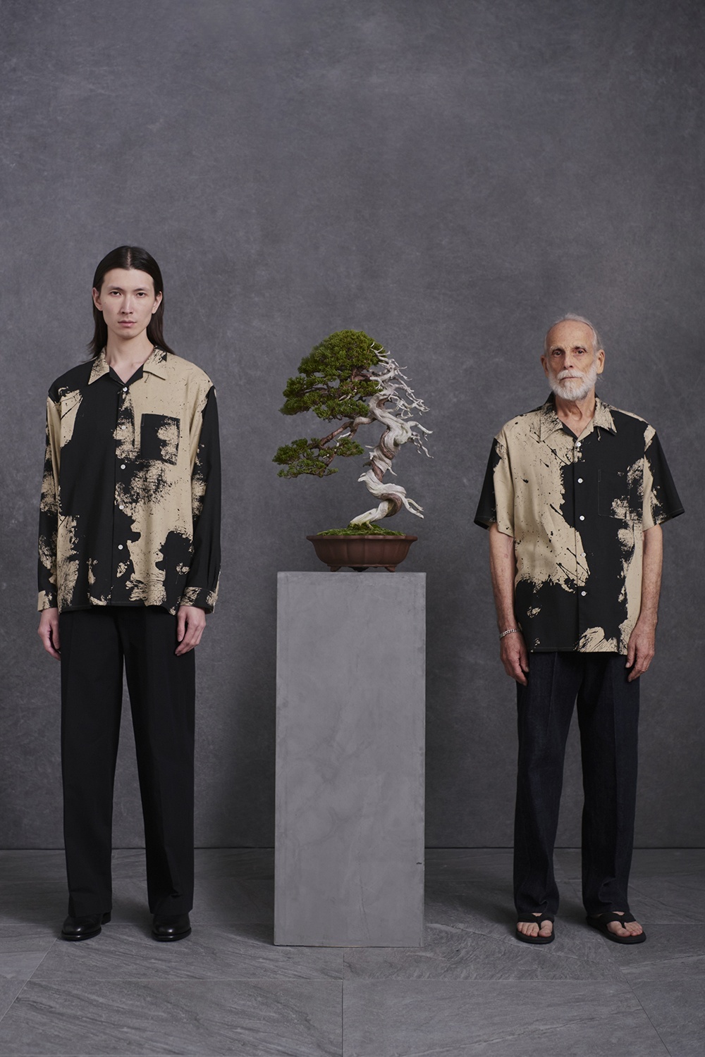 OLD JOE TSUJIMURA SHIRO ABSTRACT PAINT SHIRTS (Long-sleeve) 251OJ