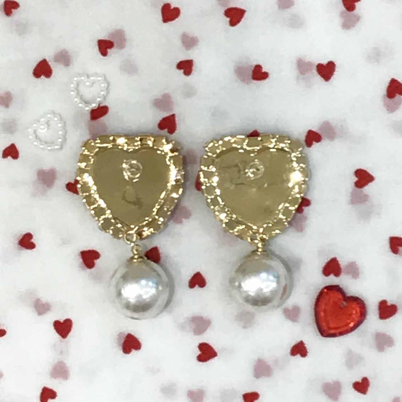 big heart bijou earring&pierce（ビッグハートビジューイヤリング