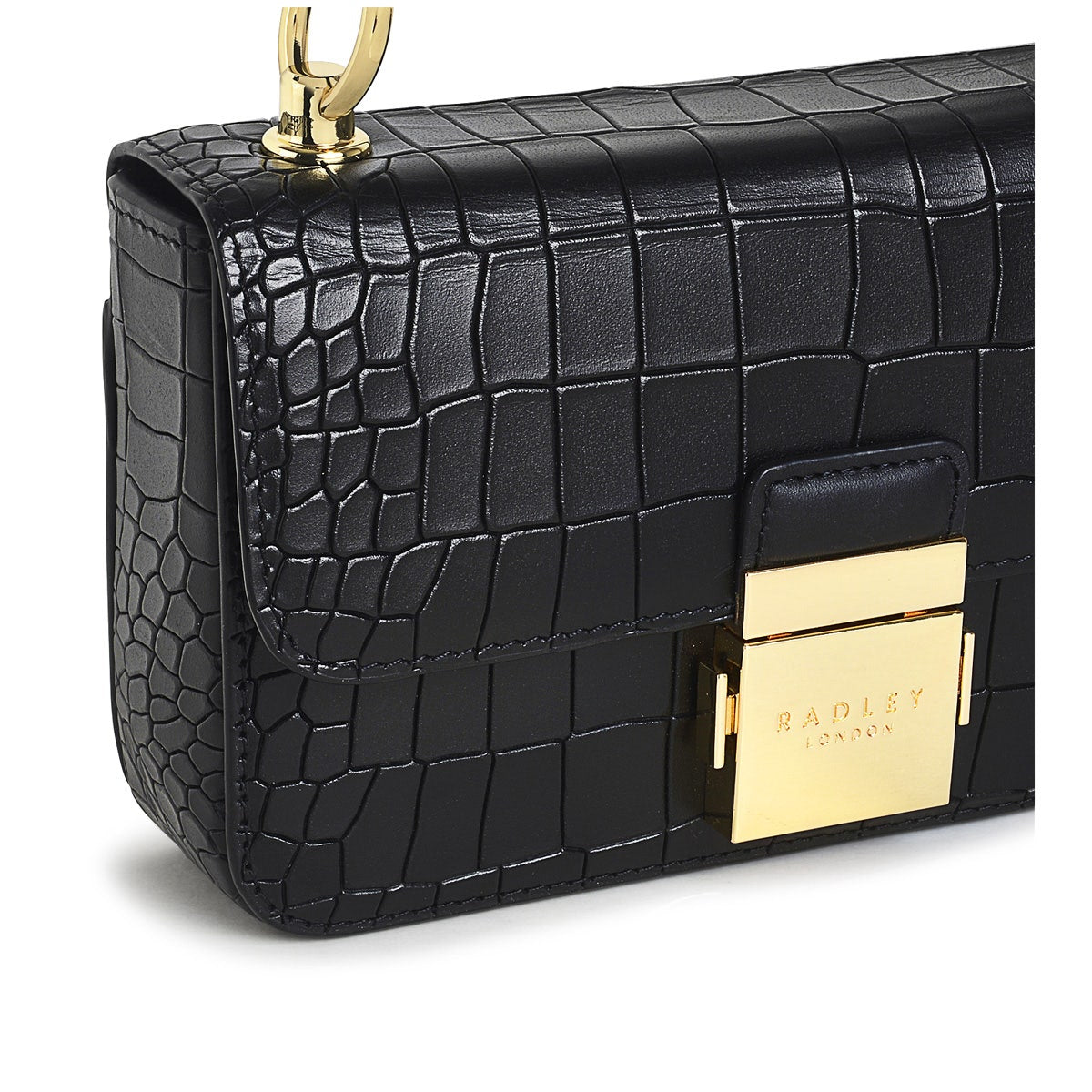 Black Mini Cross Body Bag | Hanley Close Faux Croc | Radley