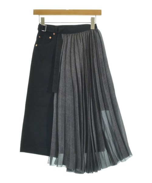 sacai（サカイ）ひざ丈スカート 黒 サイズ:0(XS位) レディース