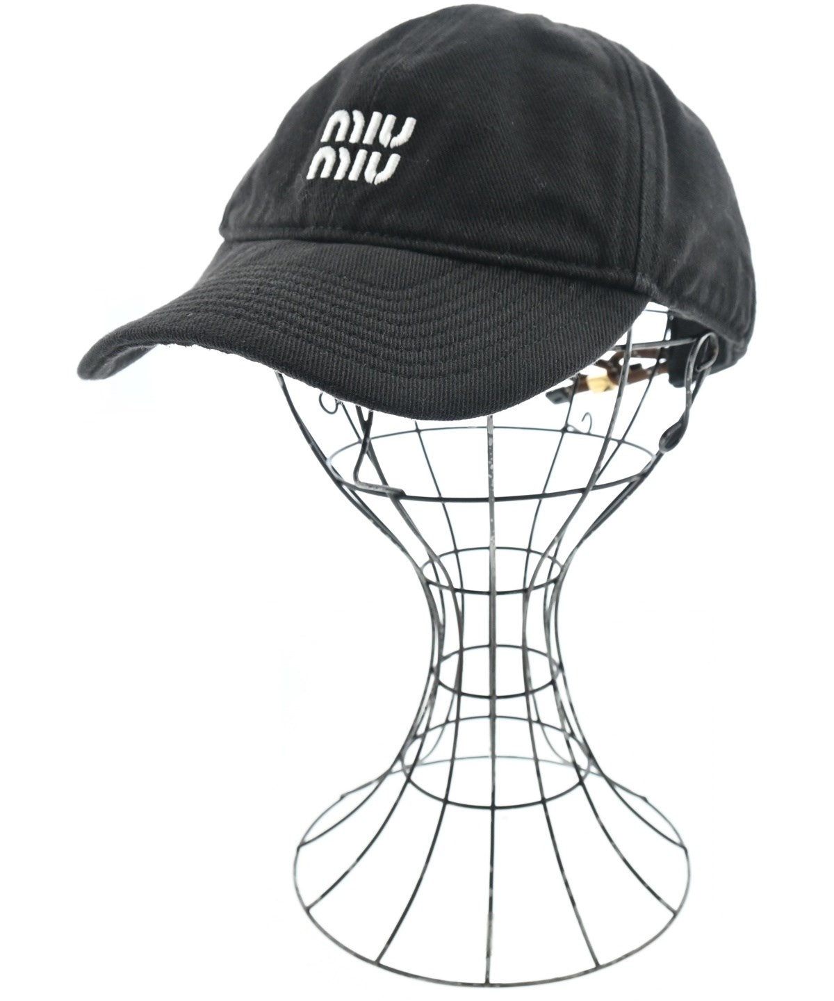 Miu Miu（ミュウミュウ）キャップ 黒 サイズ:S レディース