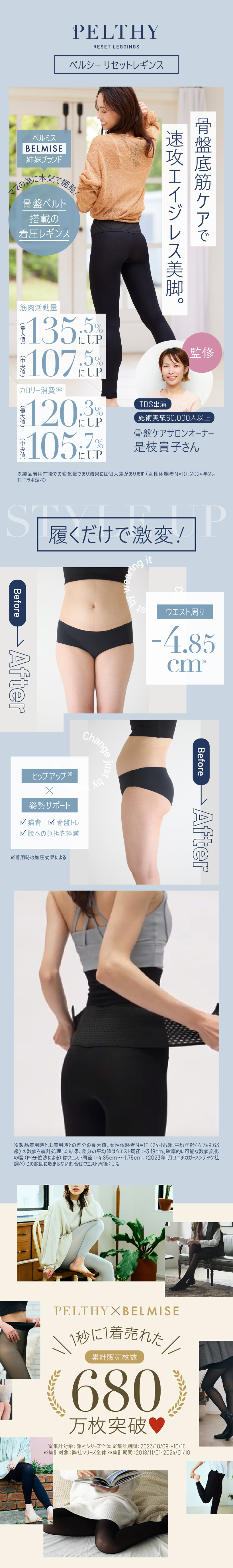 楽天市場】【3/5 20%OFF】公式 ベルミス 骨盤 リセットレギンス