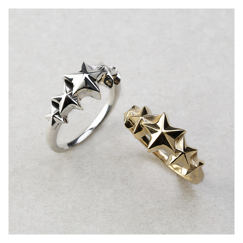 K10 ゴールド ファイブ スター ライン リング ゴールド 指輪 星