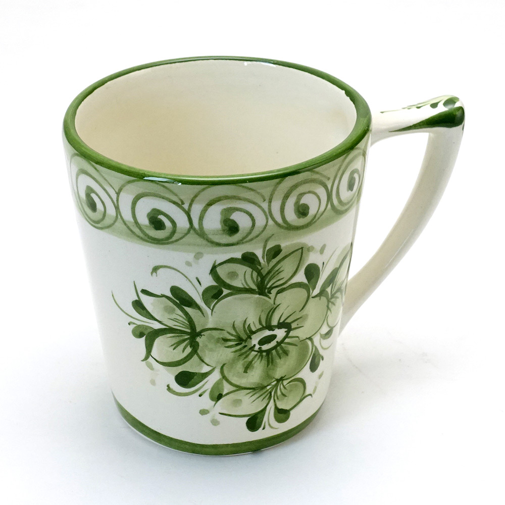 ポルトガル製 陶器 マグカップ 花柄 グリーン PFA-26G | ヨーロッパ
