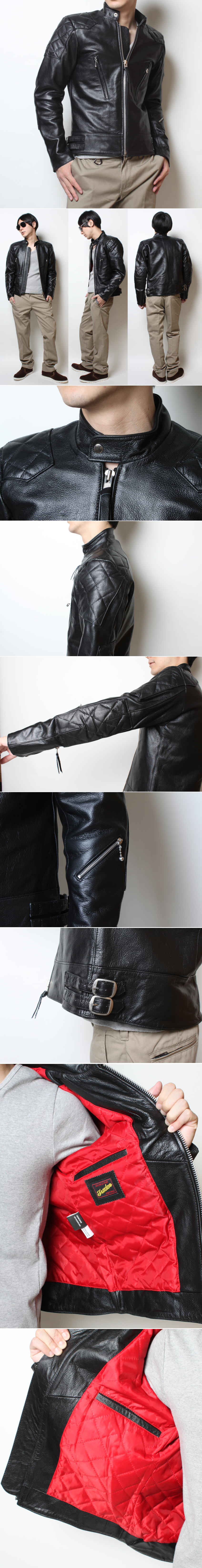 楽天市場】革ジャン メンズ 本革 UK シングル ライダース アウター