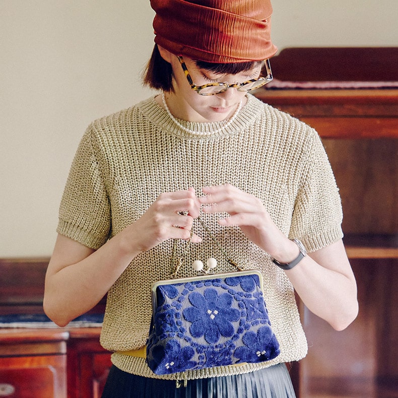 楽天市場】FUDGEコラボ 亥之吉 6寸ポシェットがま口 モケット はなのわ