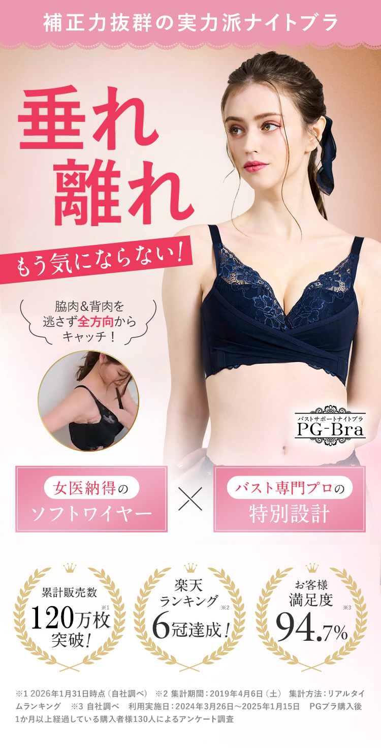 楽天市場】PGブラ（2枚セット）ナイトブラ｜育乳 ブラジャー 育乳ブラ