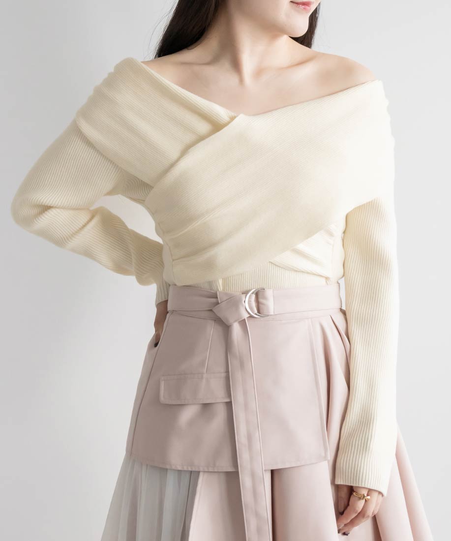 SALE】オフショルクロスニットトップスRANDA公式サイト