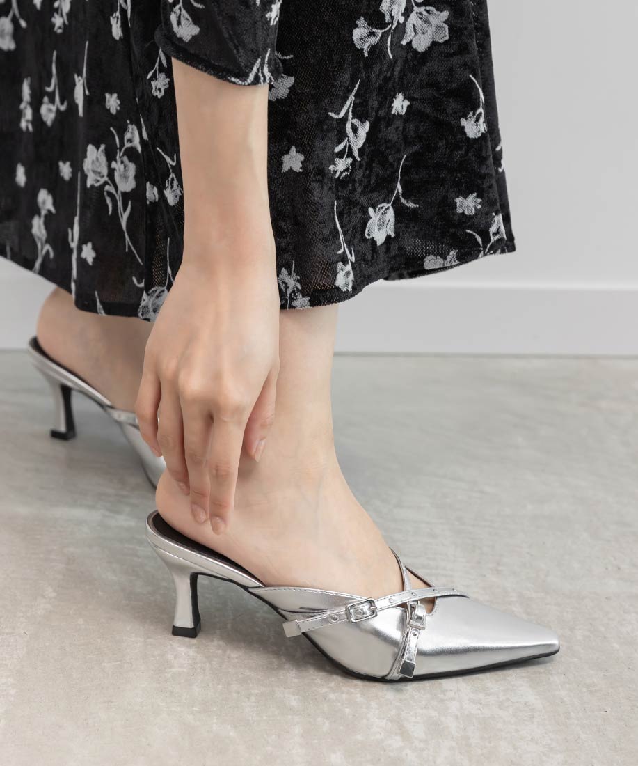 SALE】ミニスタッズ×クロスベルトミュールパンプスRANDA公式サイト