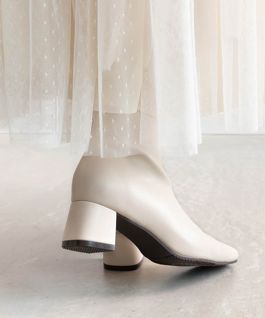 晴雨兼用 スクエアトゥミドルヒールショートブーツRANDA公式サイト