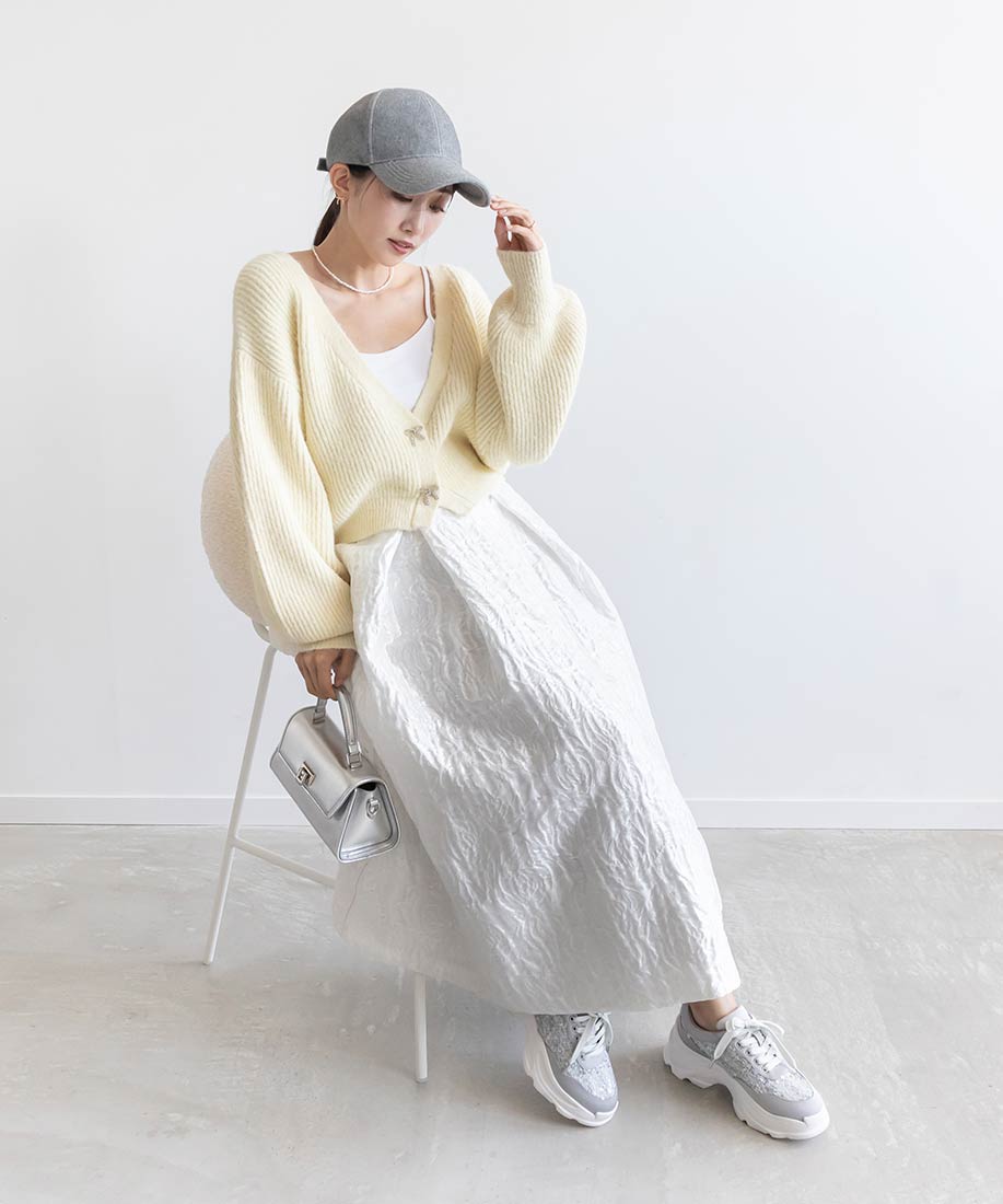 SALE】【Ribbon Collection】クロップドビジューリボンカーディガン