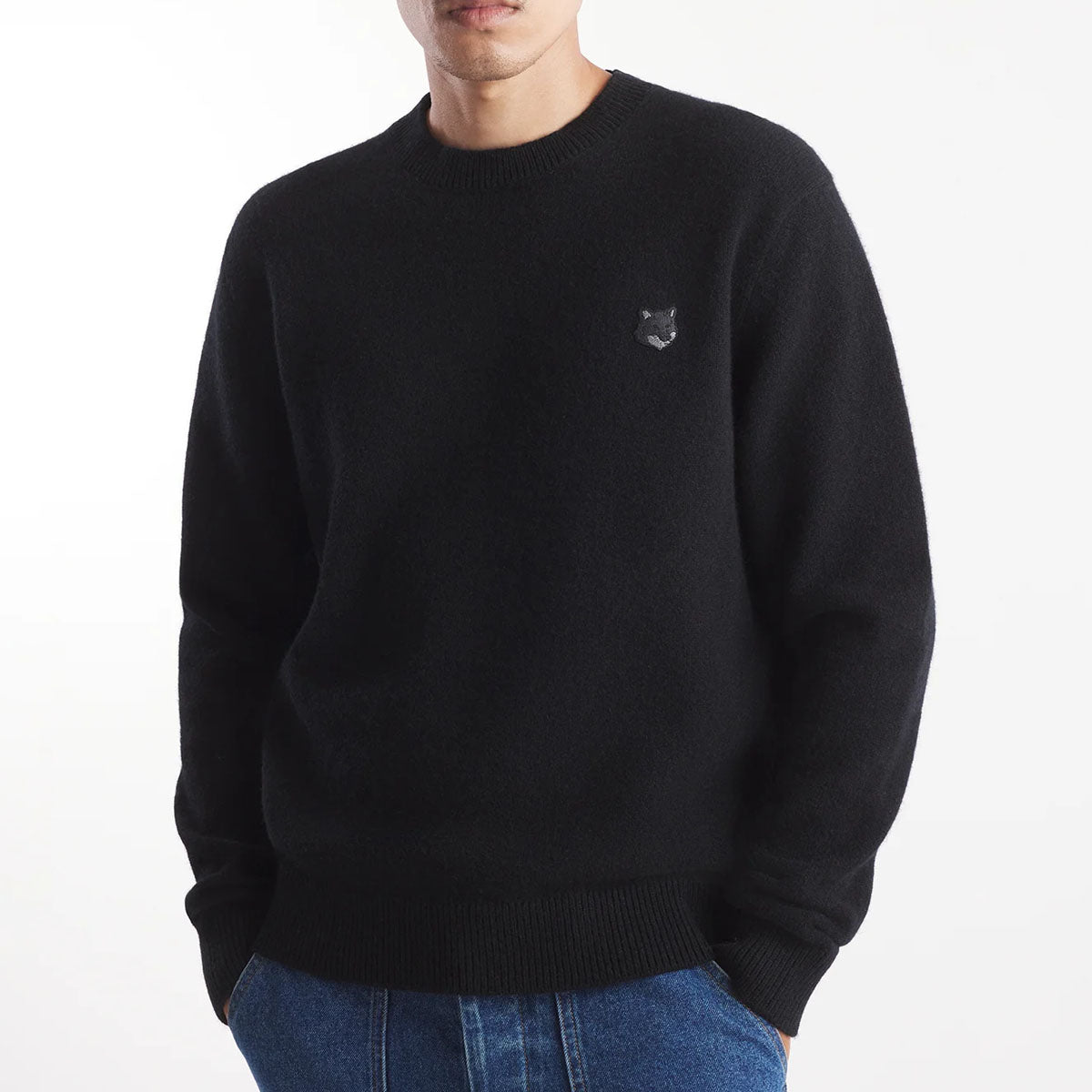MAISON KITSUNE]BOLD FOX HEAD PATCH REGULAR JUMPER/BLACK