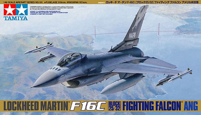 Tamiya 61101 1/48 Scale Model Kit ANG Air Guard F16C Block 32/52