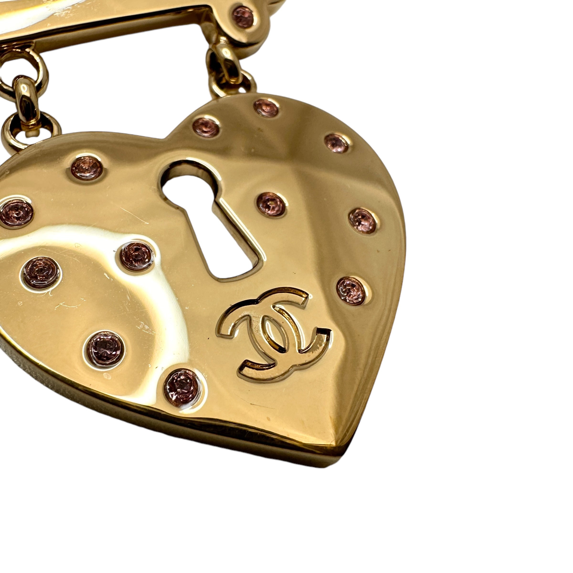 CHANEL シャネル ココマーク ハートロック ブローチ