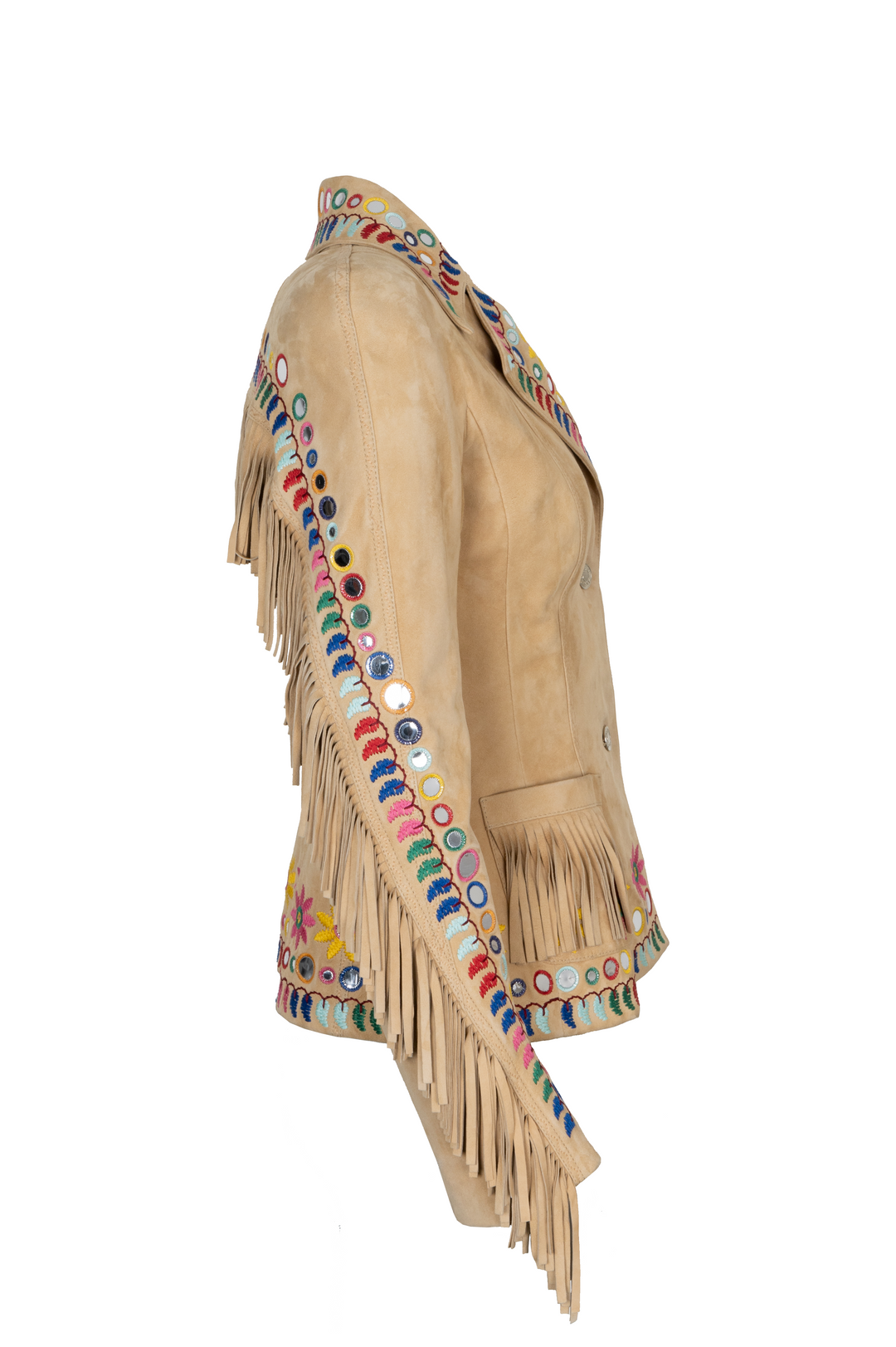 CHRISTIAN DIOR Embroidered Fringed Suede Leather Jacket – REAWAKE