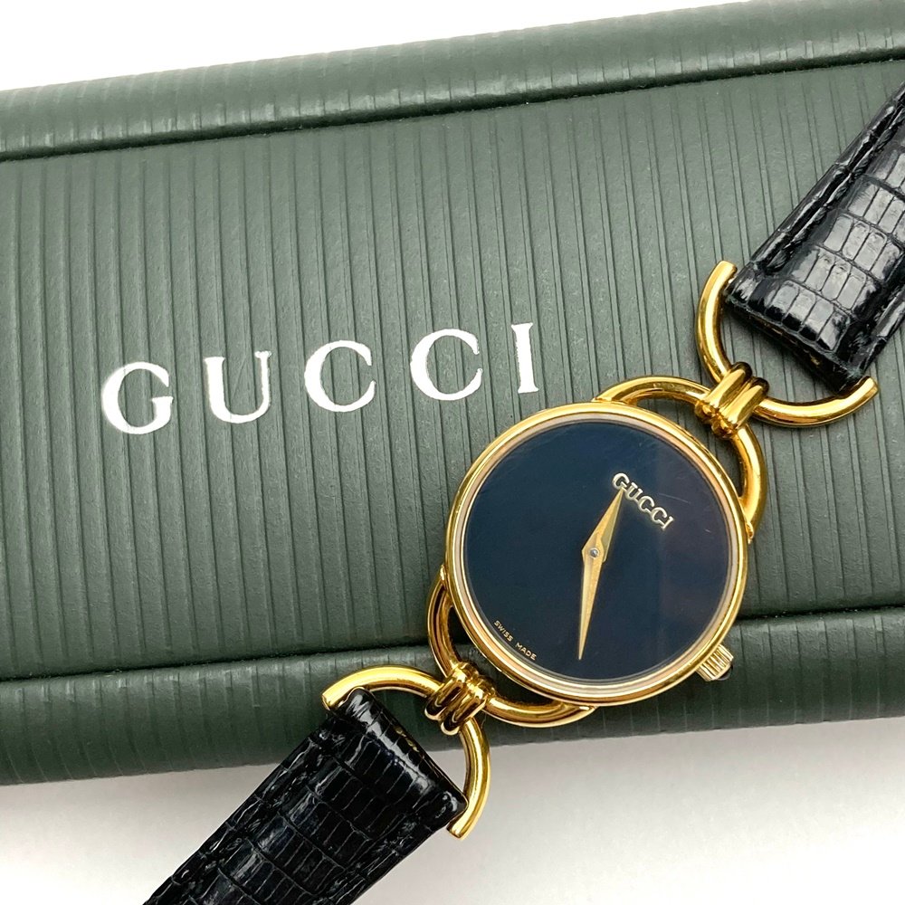 GUCCI グッチ 腕時計 6000.2.L ウォッチ ヴィンテージ 黒文字盤