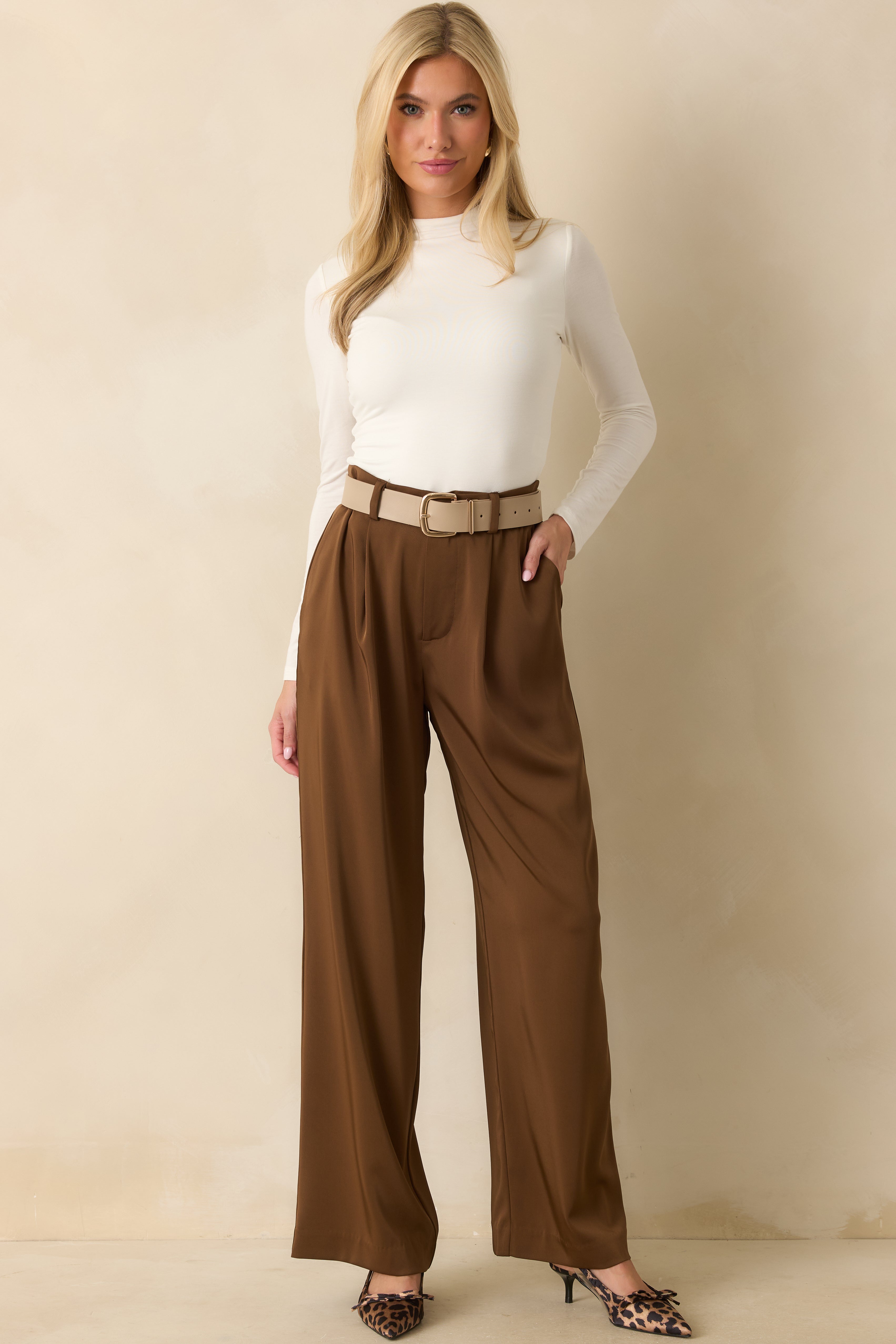 Ivory Mock Neck Bodysuit - All Tops | Red Dress