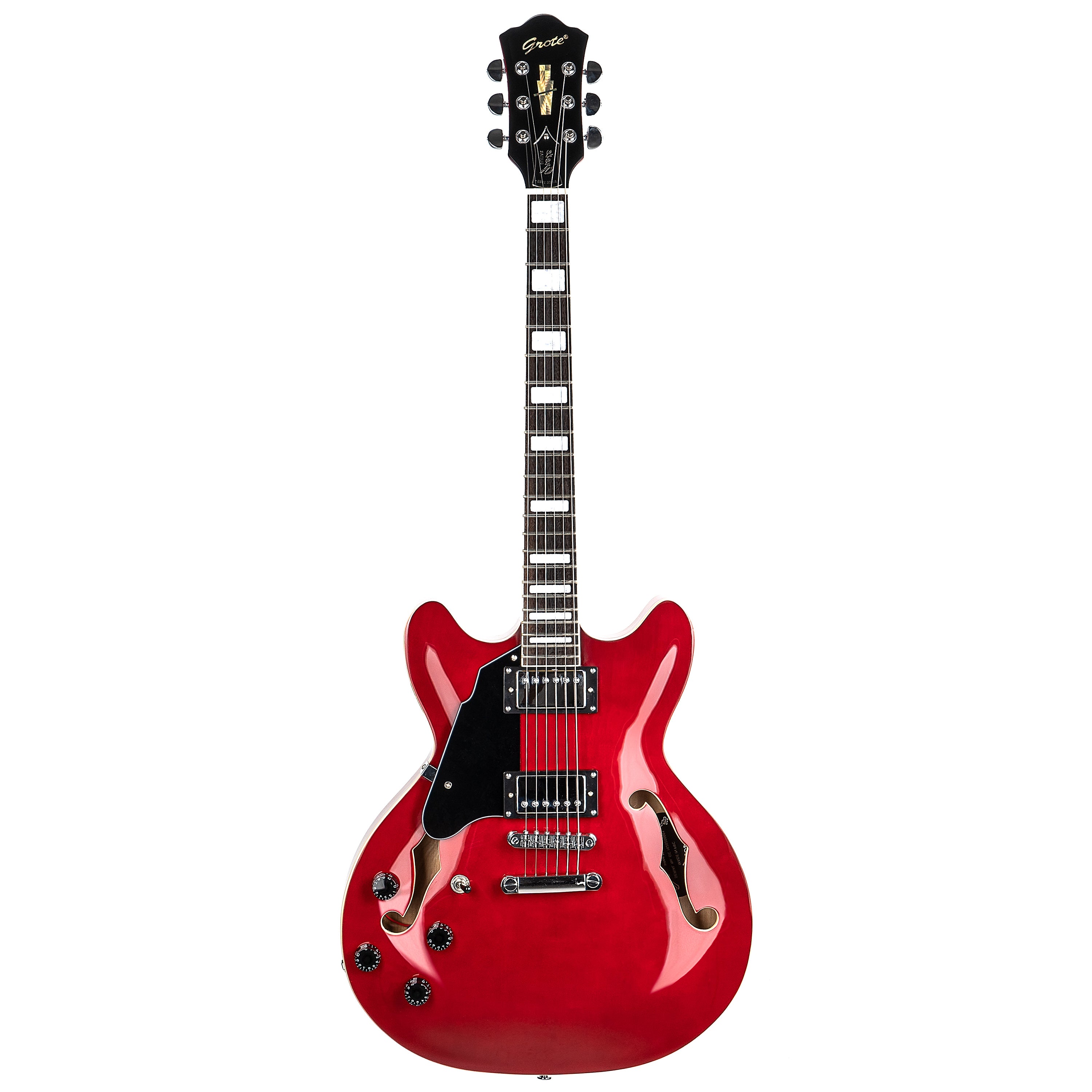 Grote Full Scale Left-Handed Electric Guitar 335 Style Semi-Hollow