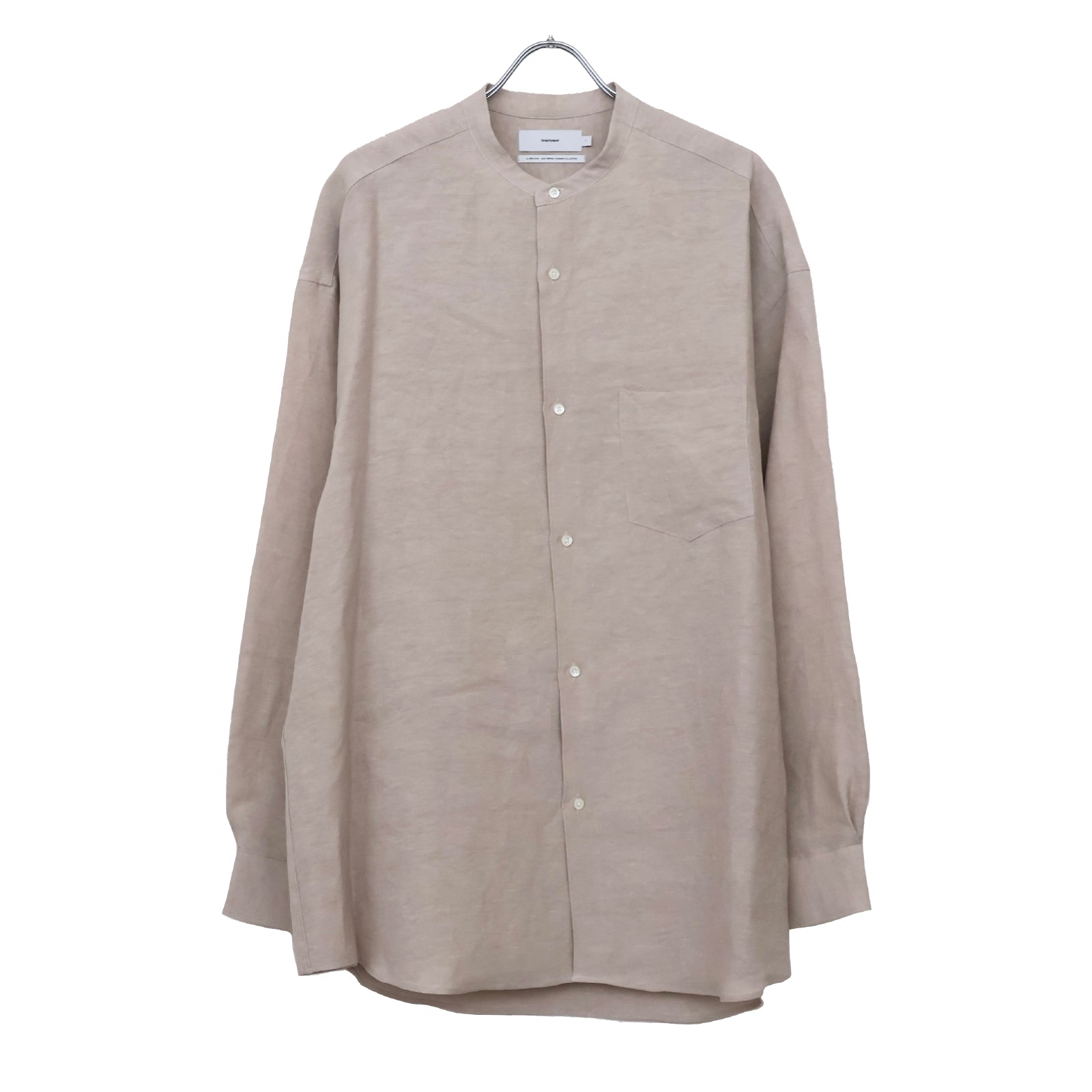 Linen Cupro L/S Oversized Band Collar Shirt | ref. / Web Store