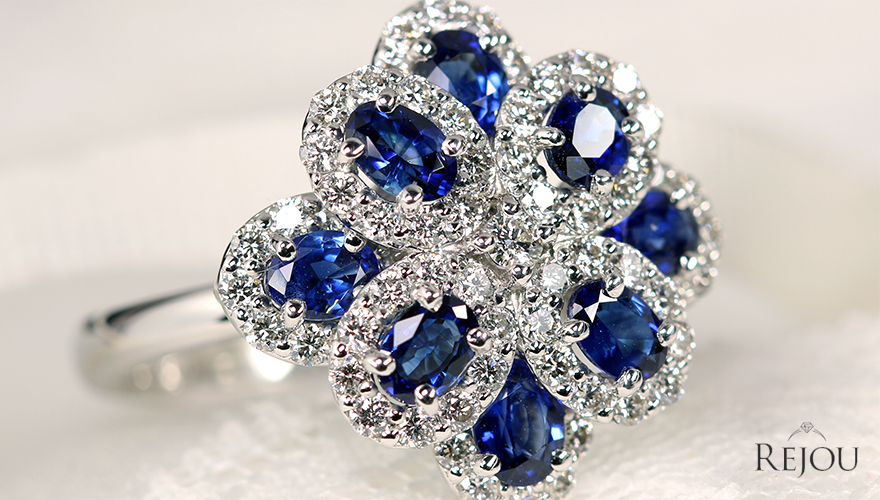 ブルーサファイア 約1.7ct ダイヤモンド 0.8ct プラチナ リング(指輪