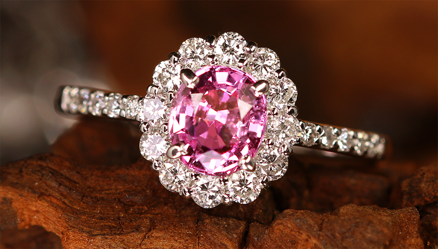 パパラチアサファイア 1.0ct ダイヤモンド 0.4ct プラチナ リング(指輪