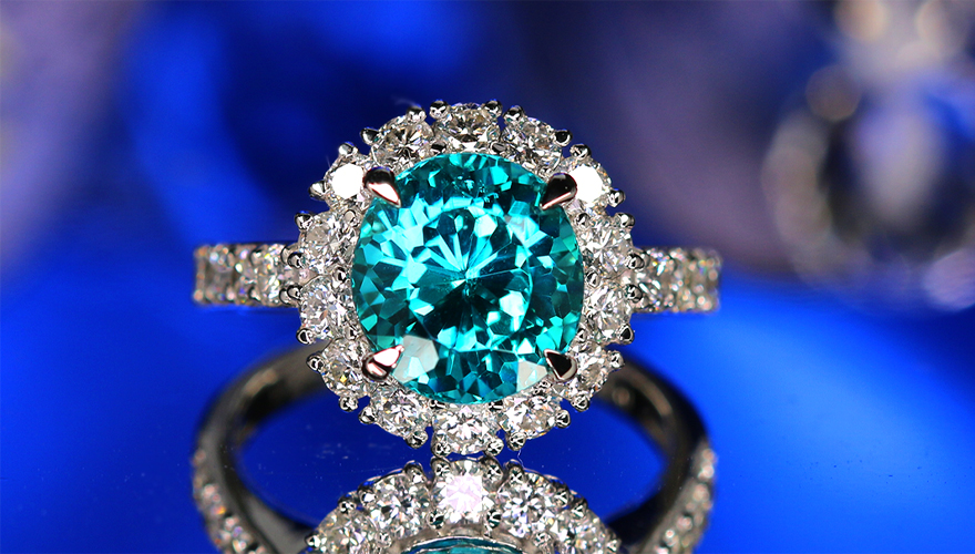 第373回抽選販売＞ネオンブルーアパタイト 約4ct ダイヤモンド 1.1ct