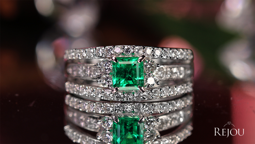 エメラルド 0.5ct ダイヤモンド 0.5ct プラチナ リング(指輪)【品質