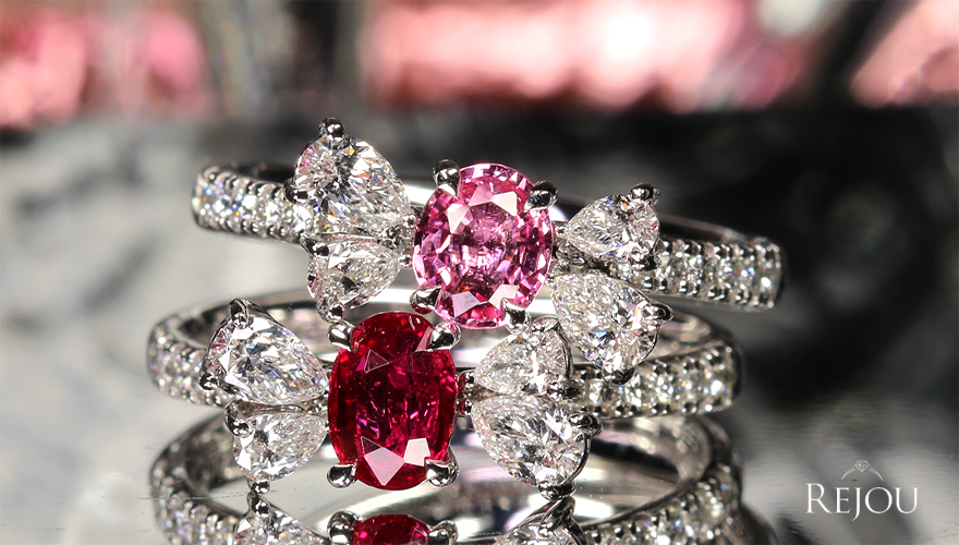 パパラチアサファイア 0.5ct ダイヤモンド 0.5ct プラチナ リング(指輪