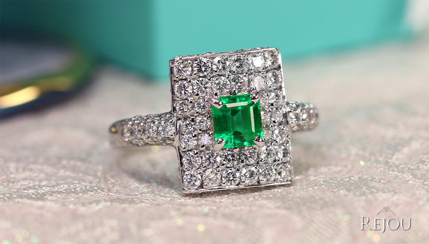 エメラルド（ノンオイル） 0.5ct ダイヤモンド 1.1ct プラチナ リング